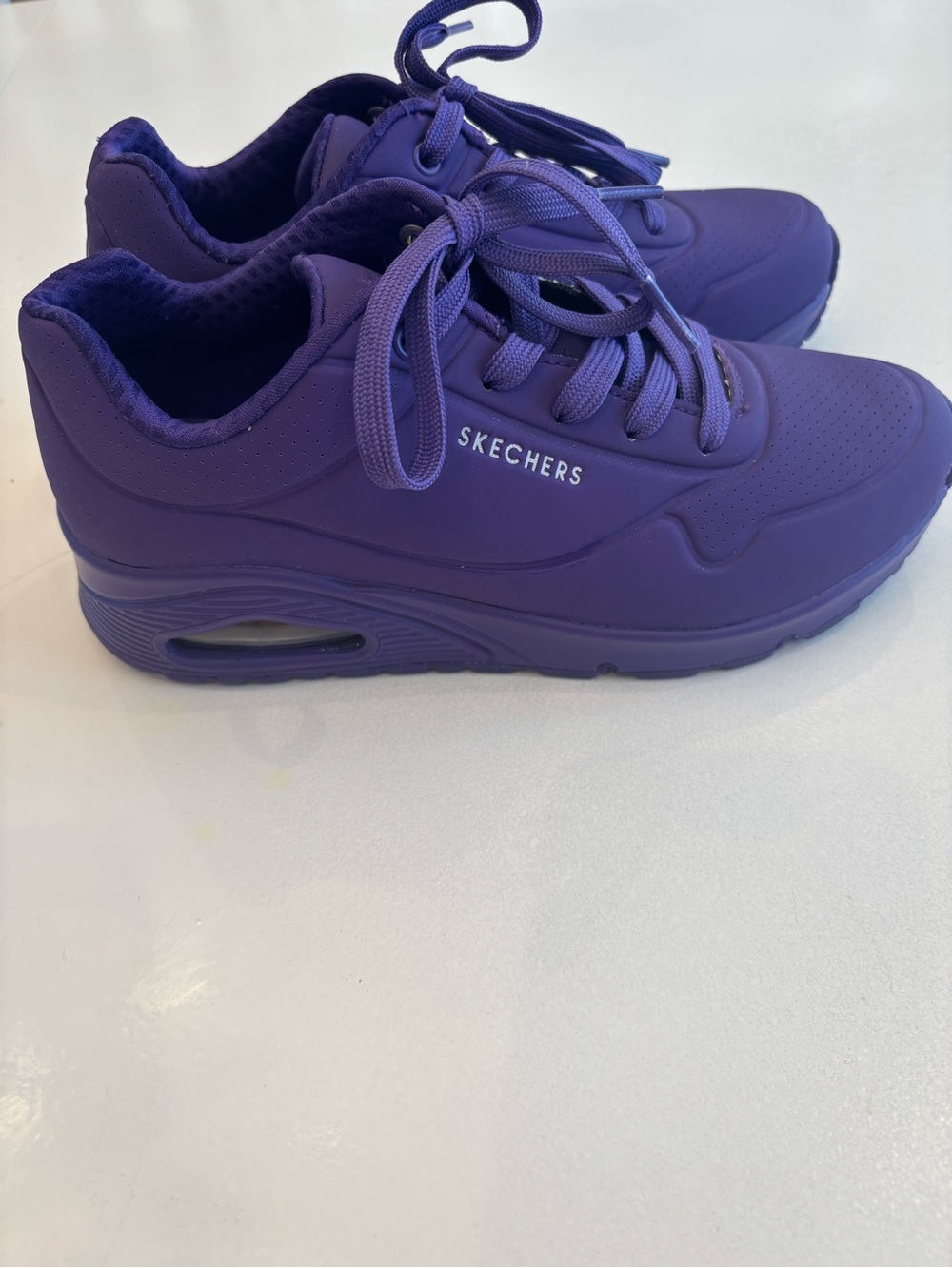 Skechers Street Uno-Stand On Air Women’s Solid Violet Platform Sneakers size 8